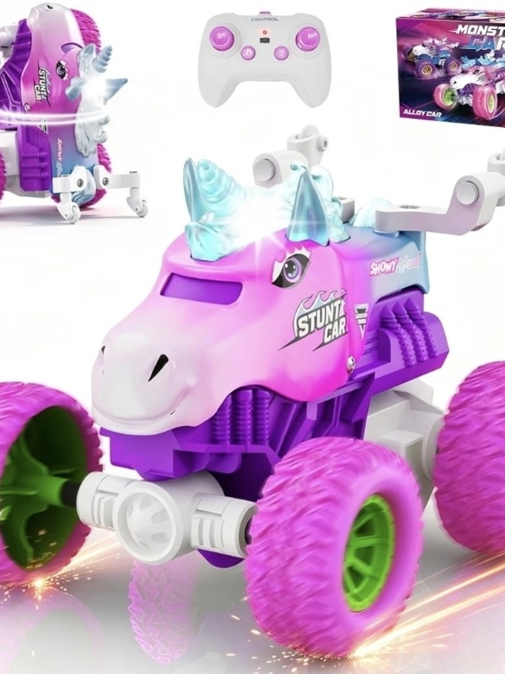 Unicorn Remote Control Alloy Car Toy - Pink & Purple